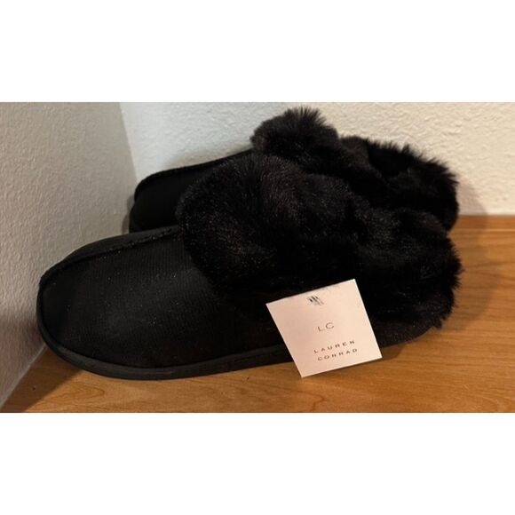 LC Lauren Conrad Allis Faux Fur Cuff Clog Women's Slippers, Medium (7-8) NWT - Picture 2 of 5